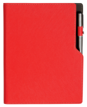 ТЕФТЕР А5 СЪС СПИРАЛА И МЯСТО ЗА ХИМИКАЛ, ЧЕРВЕН