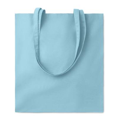 ПАМУЧНА ЧАНТА С ДЪЛГИ ДРЪЖКИ COTTONEL+ СВЕТЛО СИНЯ