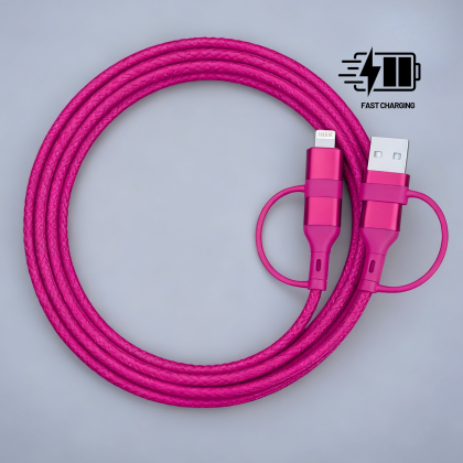КАБЕЛ ЗА ЗАРЕЖДАНЕ И ПРЕНОС НА ДАННИ 60 W, ФУКСИЯ