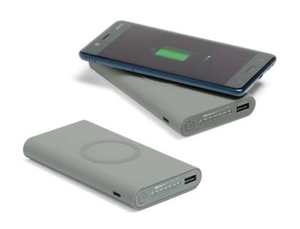 БЕЗЖИЧНО ЗАРЯДНО  WIRELES 10000 mAh, СИВО