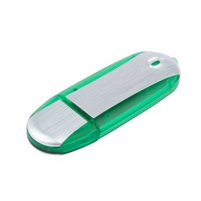 USB ФЛАШ ПАМЕТ 1004,  СРЕБРЪРНА +ЗЕЛЕНО