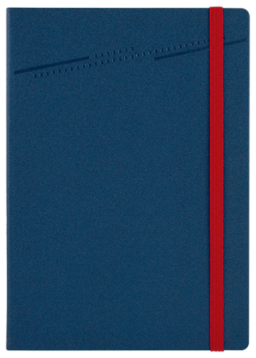 ТЕФТЕР А5 С ЛАСТИК, ТЪМНО СИН