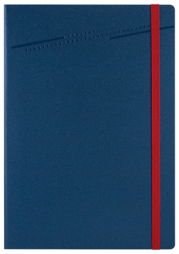 ТЕФТЕР В5 С ЛАСТИК, ТЪМНО СИН
