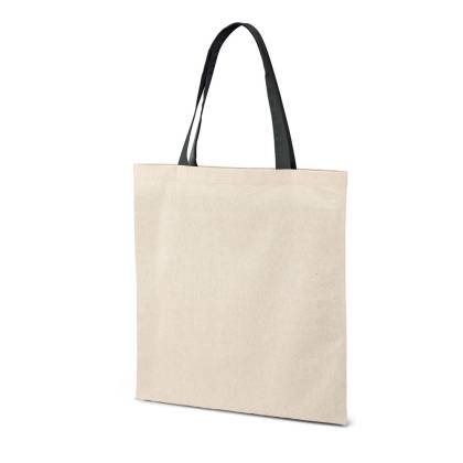 ПАМУЧНА ЧАНТА 92826, НЕУТРАЛНА+ЧЕРНИ ДРЪЖКИ