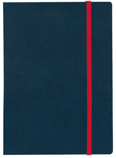 ТЕФТЕР А5 С ЛАСТИК,  ТЪМНО СИН