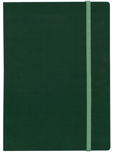 ТЕФТЕР А5 С ЛАСТИК,  ТЪМНО ЗЕЛЕН