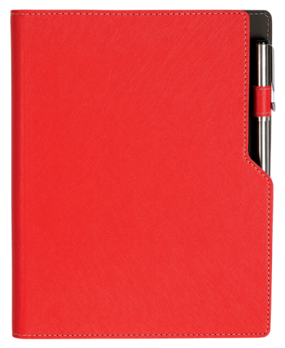 ТЕФТЕР А5 СЪС СПИРАЛА И МЯСТО ЗА ХИМИКАЛ, ЧЕРВЕН