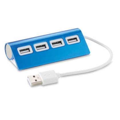 МЕТАЛЕН USB ХЪБ ALUHUB, СИН