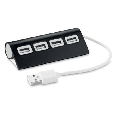 МЕТАЛЕН USB ХЪБ ALUHUB, ЧЕРЕН
