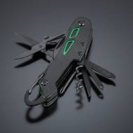 ДЖОБНО НОЖЧЕ И ФЕНЕРЧЕ,ЧЕРНИ СЪС ЗЕЛЕНИ ЕЛЕМЕНТИ