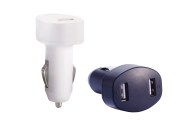 USB ЗАРЯДНО ЗА АВТОМОБИЛ С ДВА ИЗХОДА, БЯЛО