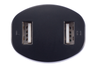 USB ЗАРЯДНО ЗА АВТОМОБИЛ С ДВА ИЗХОДА, ЧЕРНО