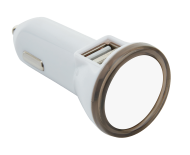 МОЩНО ЗАРЯДНО ЗА АВТОМОБИЛ С ДВА ИЗХОДА, БЯЛО + СИВО