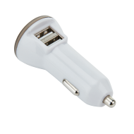 МОЩНО ЗАРЯДНО ЗА АВТОМОБИЛ С ДВА ИЗХОДА, БЯЛО + СИВО