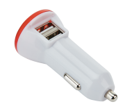 МОЩНО ЗАРЯДНО ЗА АВТОМОБИЛ С ДВА ИЗХОДА, БЯЛО + ЧЕРВЕНО