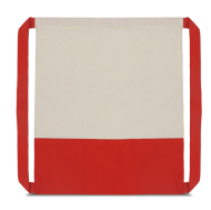 ПАМУЧНА РАНИЦА С ВРЪЗКИ 92913  НЕУТРАЛНА+ЧЕРВЕНО