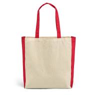 ПАМУЧНА ЧАНТА 92879,  НЕУТРАЛНА+ЧЕРВЕНО