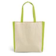 ПАМУЧНА ЧАНТА 92879,  НЕУТРАЛНА+СВЕТЛО ЗЕЛЕНО