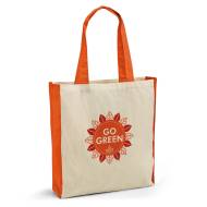 ПАМУЧНА ЧАНТА 92879,  НЕУТРАЛНА+ОРАНЖЕВО