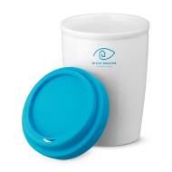 ЧАША ЗА ПЪТ DUWAL, БЯЛА СЪС СВЕТЛО СИН КАПАК