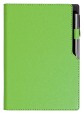 ТЕФТЕР А5 СЪС СПИРАЛА И МЯСТО ЗА ХИМИКАЛ, СВЕТЛО ЗЕЛЕН