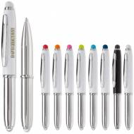 МЕТАЛНА ХИМИКАЛКА  С LED СВЕТЛИНА, БЯЛА+СВ.ЗЕЛЕН