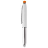 МЕТАЛНА ХИМИКАЛКА  С LED СВЕТЛИНА, БЯЛА+ОРАНЖЕВО