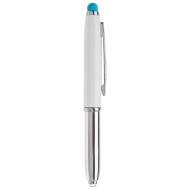 МЕТАЛНА ХИМИКАЛКА  С LED СВЕТЛИНА, БЯЛА+СВ.СИНЬО