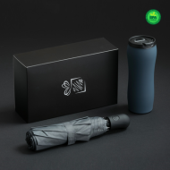 КОМПЛЕКТ СГЪВАЕМ АВТ. ЧАДЪР + ТЕРМОЧАША, СИВ