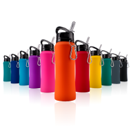 БУТИЛКА ЗА ВОДА С КАРАБИНЕР, РОЗОВА